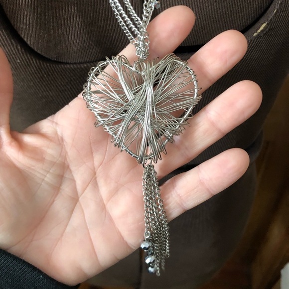 Wire Wrapped Heart Necklace - Picture 4 of 12